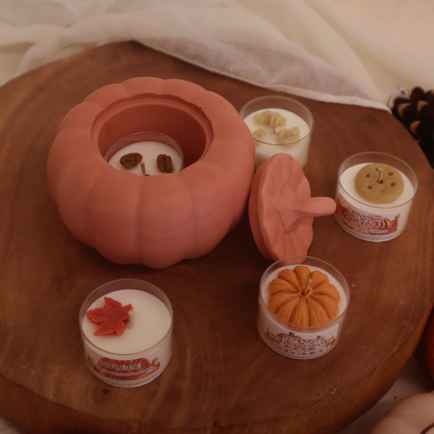 Ceramic Candle & 5 Tealights